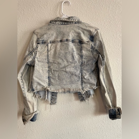 Black Label Women’s Denim distressed washed Jacket size M - Picture 2 of 9